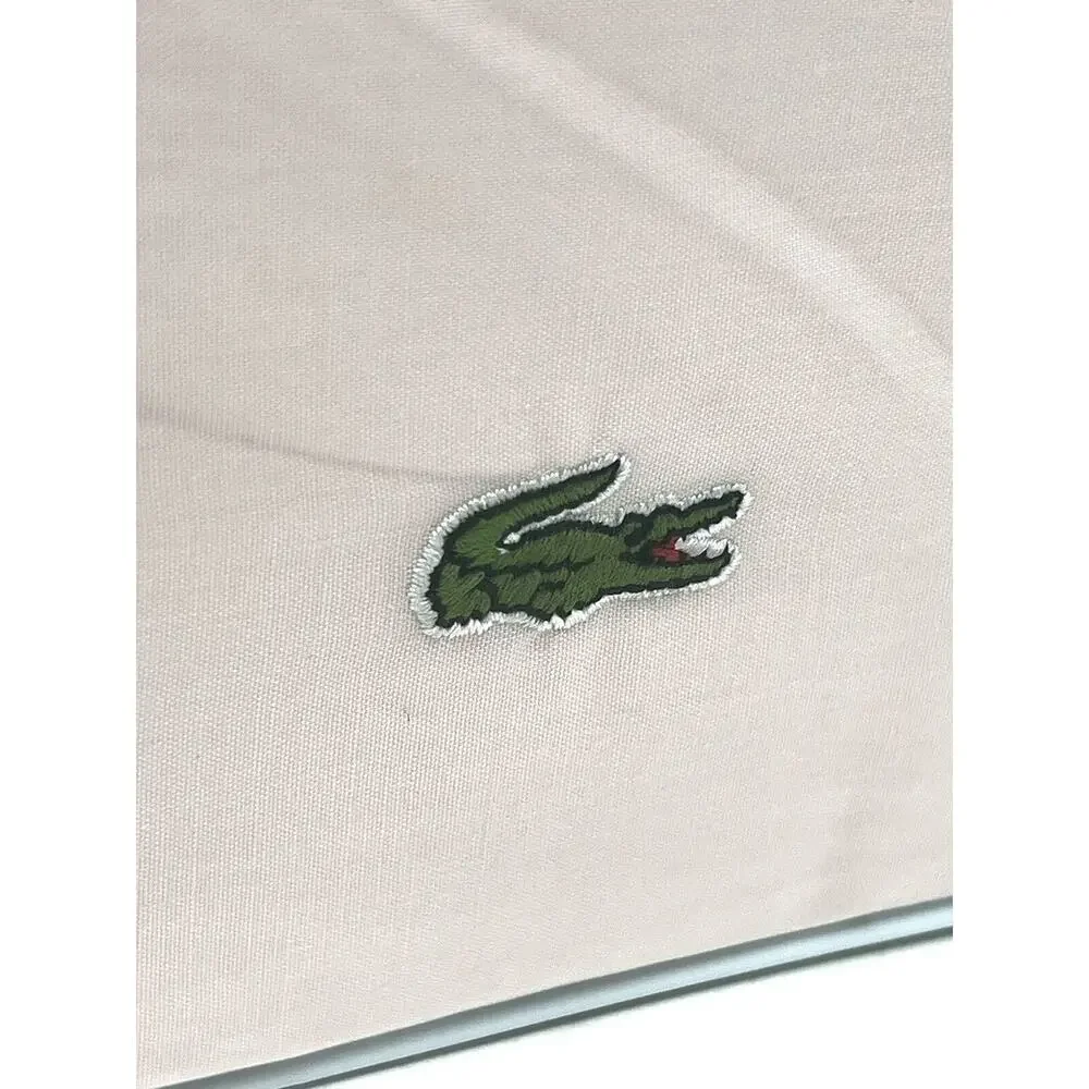 Lacoste KING Sheet Set Iced Pink 100% Cotton Percale Crocodile Logo 4 Pieces